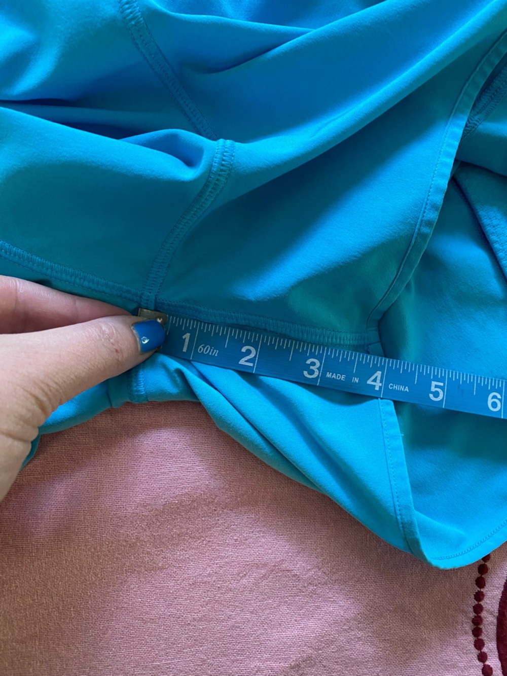 Lululemon Turquoise Blue Hotty Hot High Rise Lined Short 4 inch 4 - Picture 15 of 16